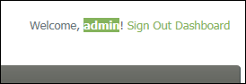 The admin link