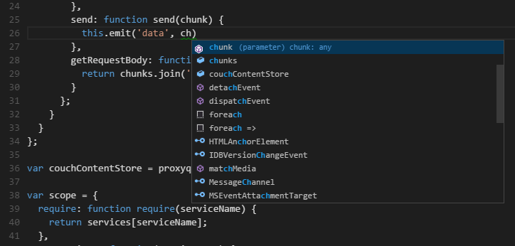 IntelliSense works well.